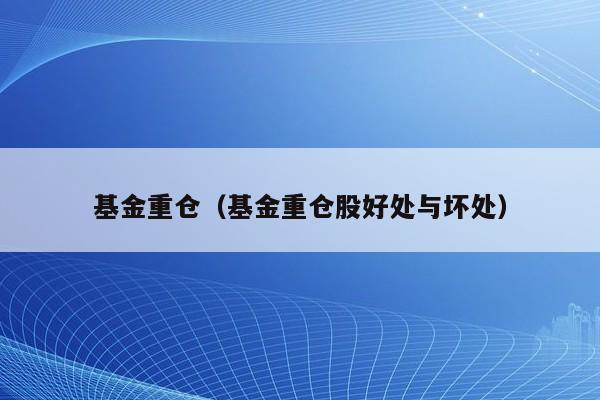 基金重仓（基金重仓股好处与坏处）