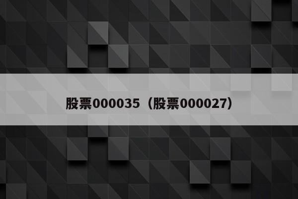 股票000035（股票000027）