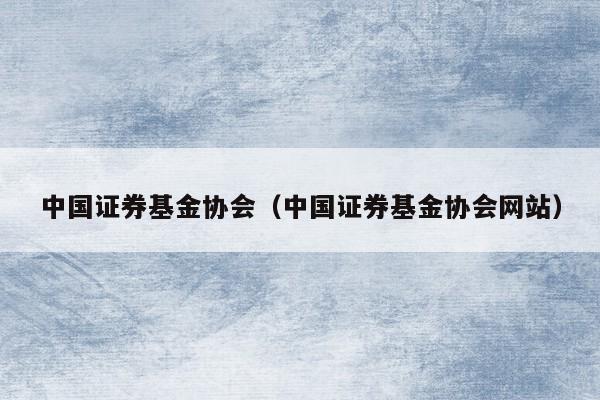 中国证券基金协会（中国证券基金协会网站）
