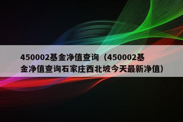 450002基金净值查询（450002基金净值查询石家庄西北坡今天最新净值）